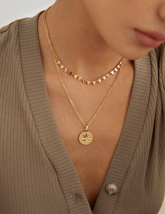 S925 Minimalist French Chic Necklace Gold Plated YD0030