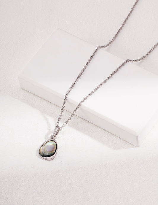 Natural Black Lip Mother-of-Pearl Silver 925 Nuance Shell Pendant Top