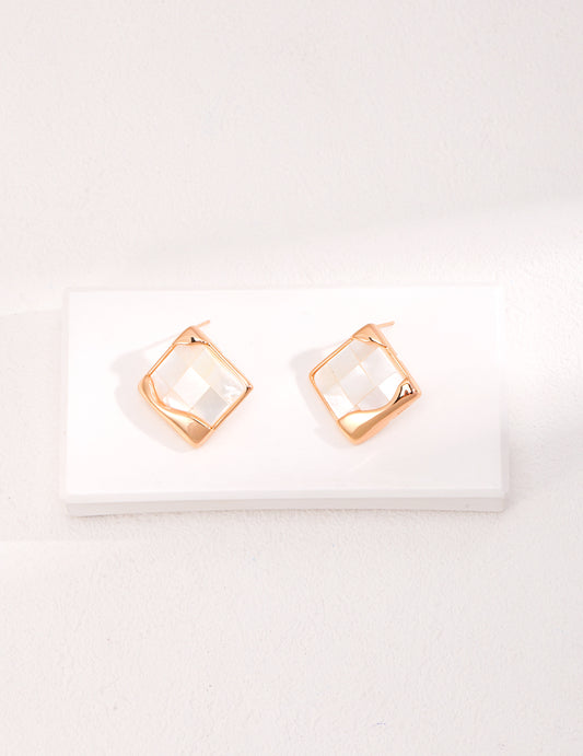 Silver 925 Mother of Pearl Mosaic Earrings: A Fusion of Ancient Architecture and Modern Style