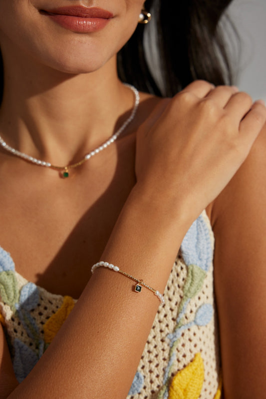 Sterling Silver 925 Freshwater Pearl Chain Bracelet for an Elegant Look