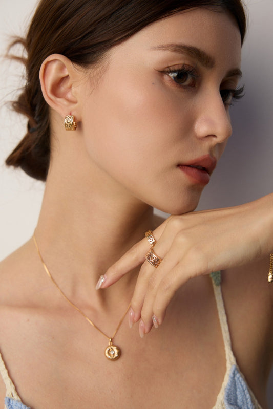 S925 Silver Plain Earrings Antique Vintage Design