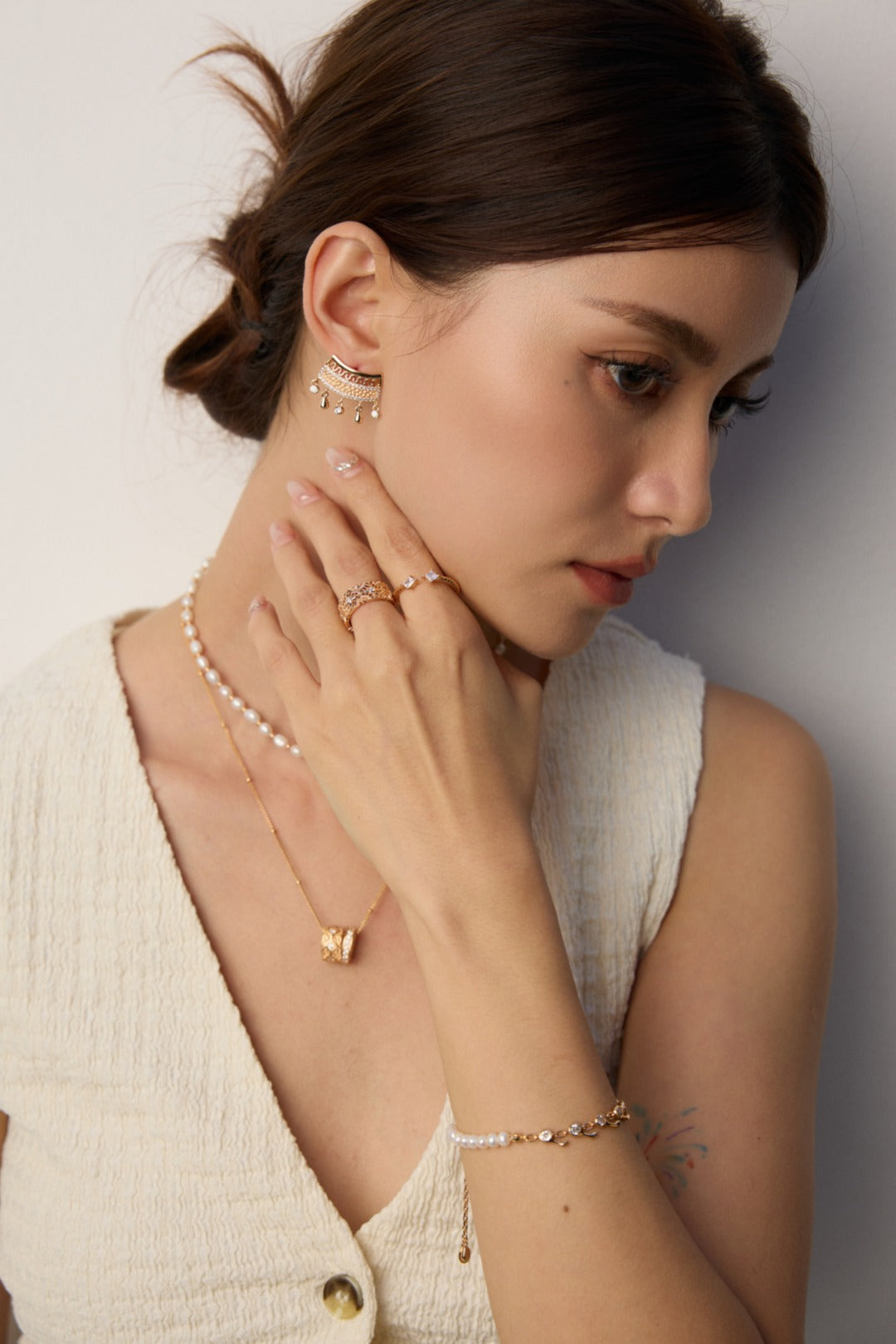 S925 ジルコニア シンプルリング サイズ調整可能