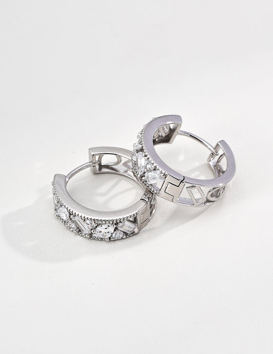 Zirconia Multi-Shape Earrings with a Refined Luster and Nuanced Design