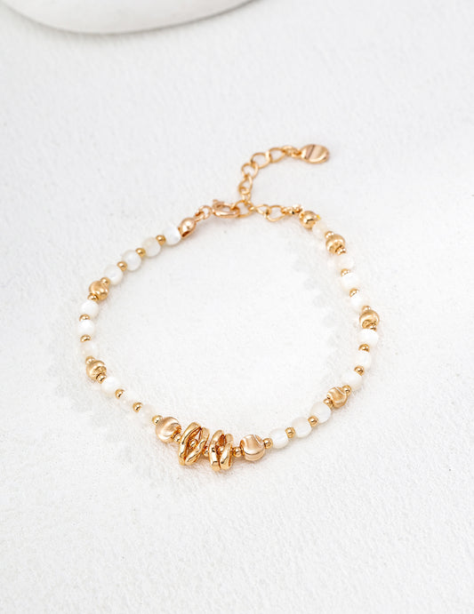 Sterling Silver Vintage Style Shell Bracelet - Elegant