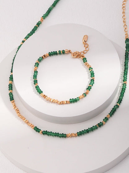 スターリングシルバー エメラルド ネックレス D0427