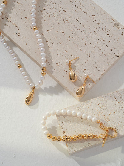 Sterling Silver Pearl Vintage Gold Bracelet SL0064