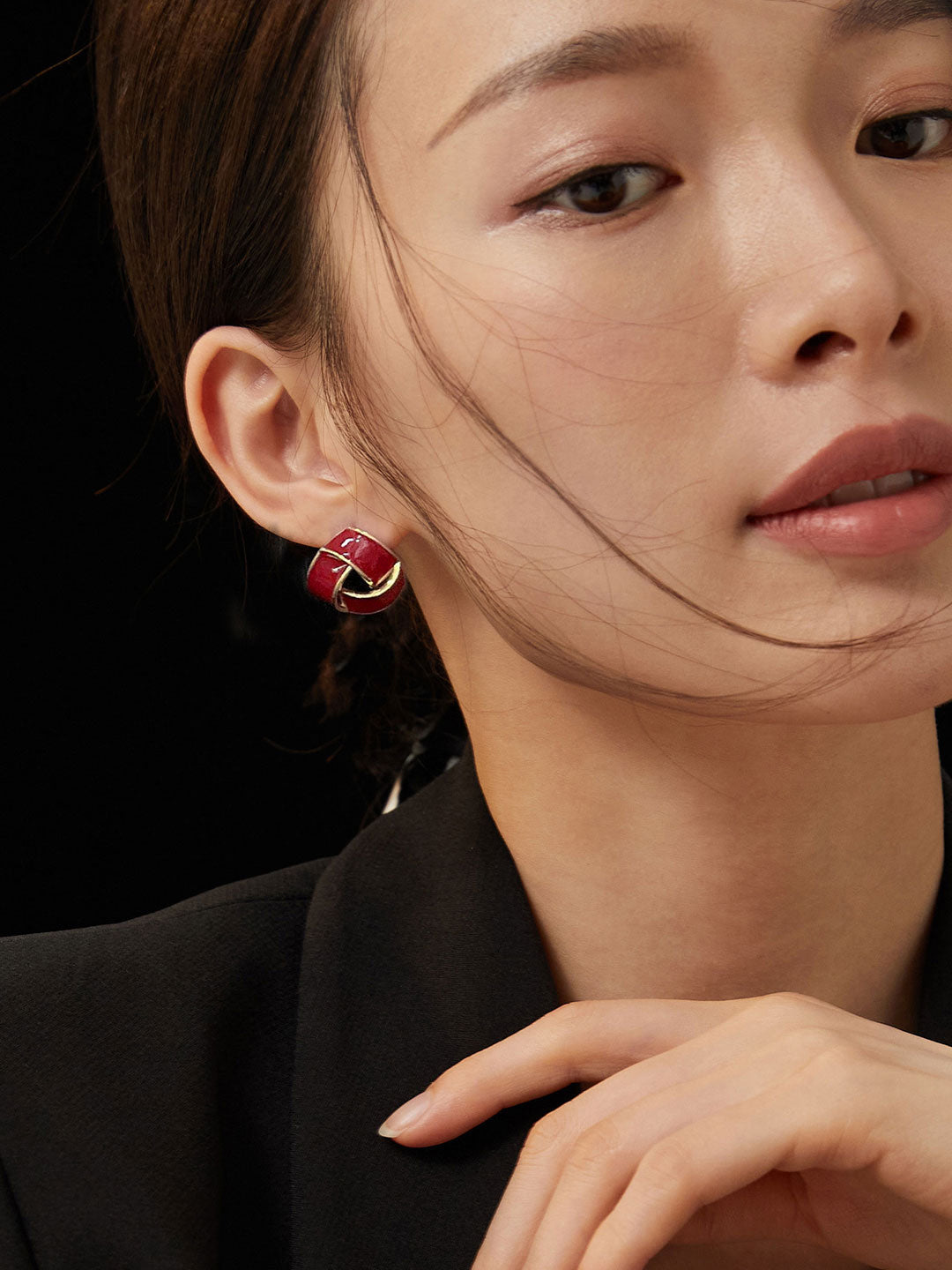 Red Oildrop Glaze Earrings E0800