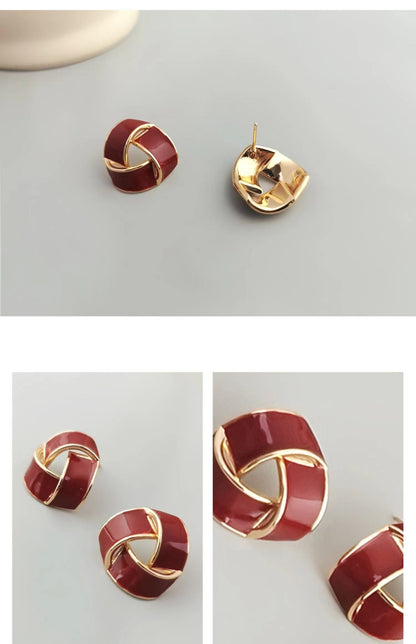 Red Oildrop Glaze Earrings E0800