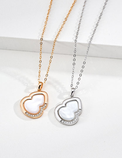 ひょうたんモチーフ 淡水パール タイガーアイ ネックレス K18金メッキ