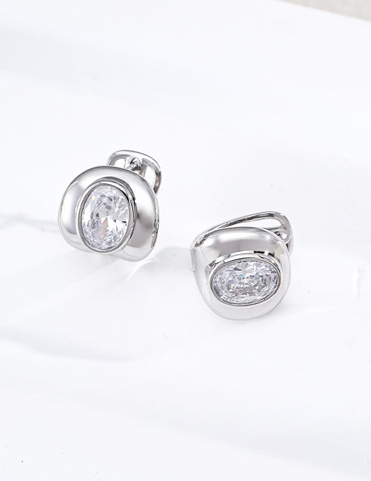 [Golden Bud] Zirconia Minimalist Design Earrings Gold-Plated