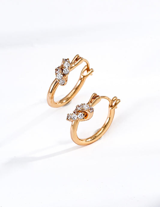 [Lucky Knot] Vintage-Style Zirconia Earrings S925