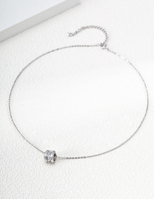 Star Ring Lucky Wheel Zirconia Gold-Plated Necklace