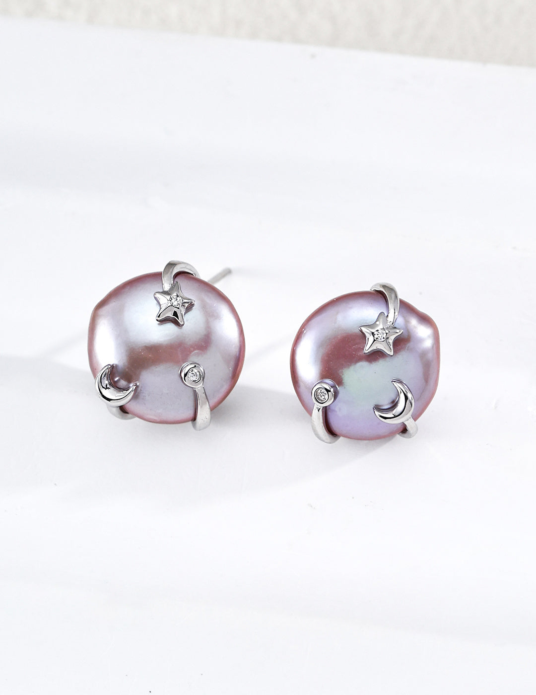 【如願】星夜の煌めき 淡水パール×ジルコニア ピアス