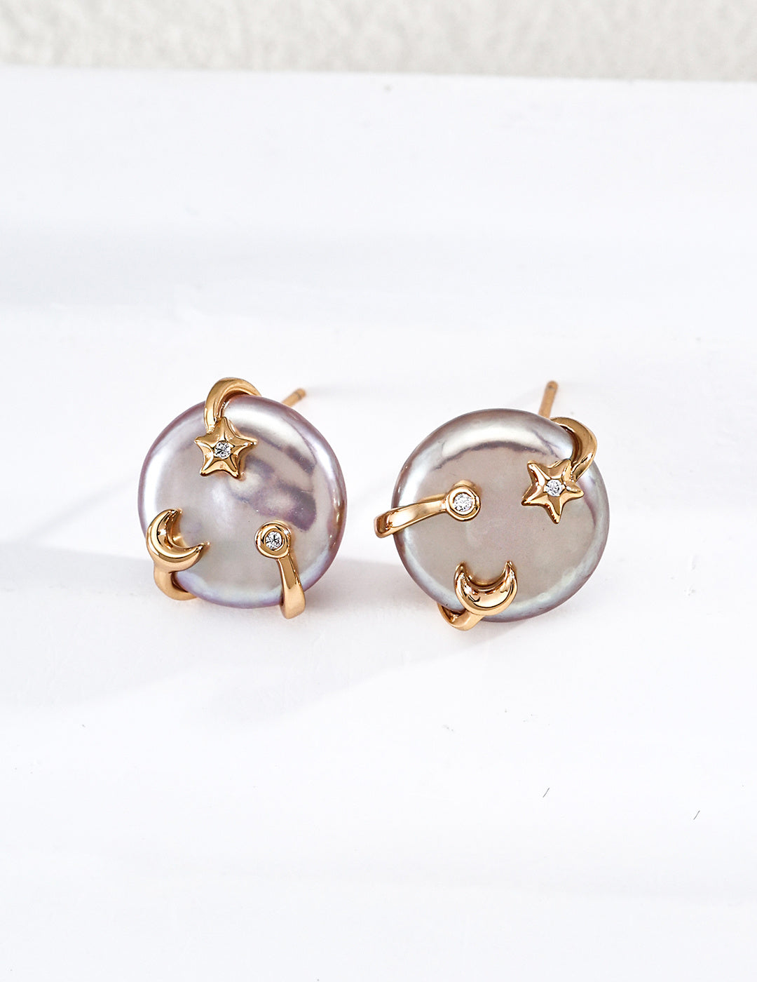 【如願】星夜の煌めき 淡水パール×ジルコニア ピアス