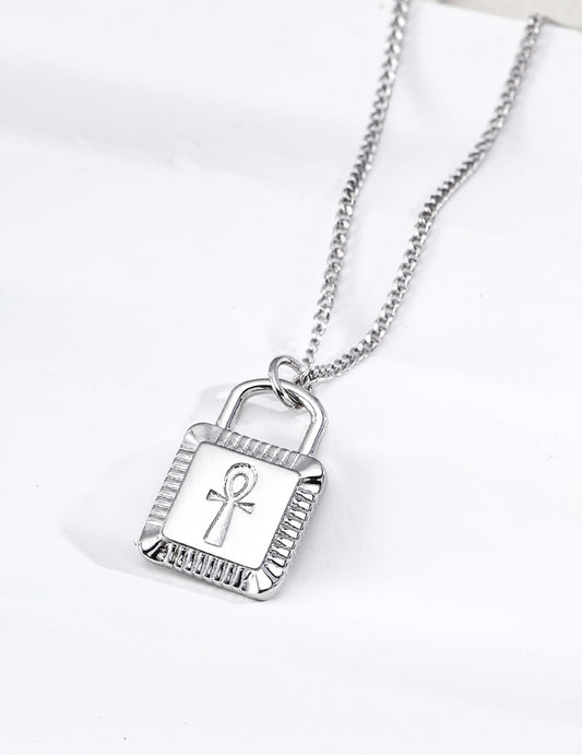 [Eternal Key] Ankh Cross 925 Sterling Silver Necklace Gold Plated