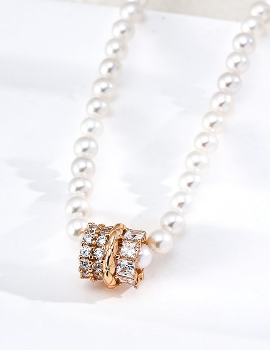 Stellar Radiance Zirconia Lucky Beads Necklace S925