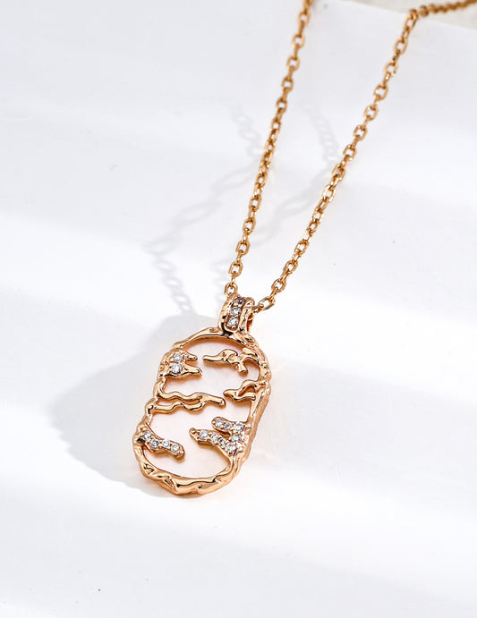 Fuyao Series Lapis Lazuli/Mother-of-Pearl and Zirconia Necklace