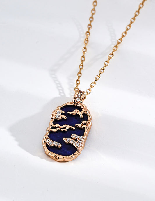 Fuyao Series Lapis Lazuli/Mother-of-Pearl and Zirconia Necklace