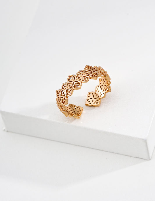 Sterling Silver 925 Traditional Pattern Modern Nuance Line Ring