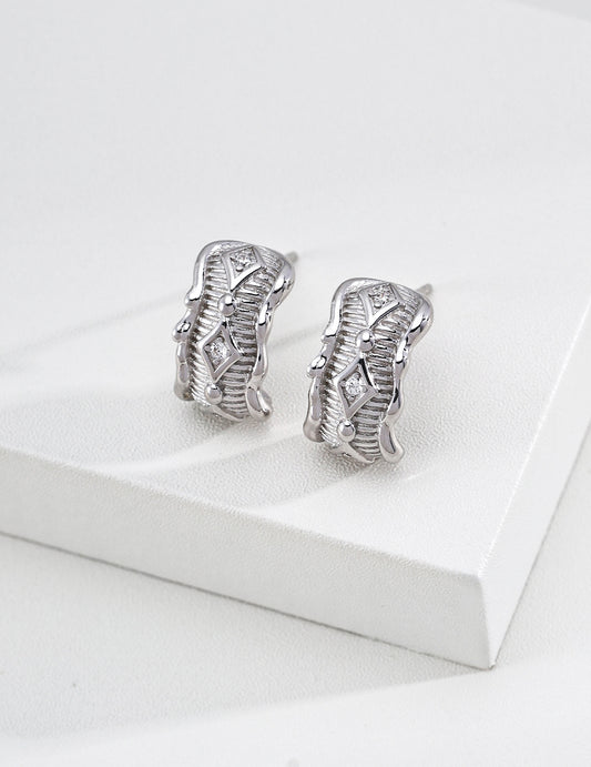 S925 Sterling Silver Vintage-Style Zirconia Designer Earrings