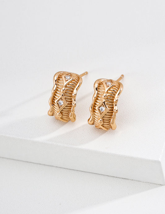 S925 Sterling Silver Vintage-Style Zirconia Designer Earrings