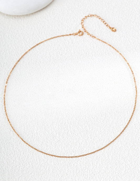 Sterling Silver 925 Simple Chain Necklace Plain