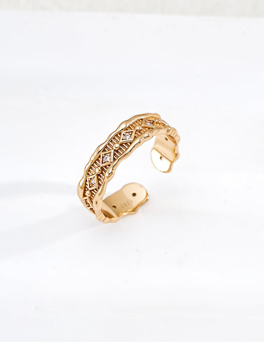 S925 Sterling Silver Vintage-Style Zirconia Design Ring