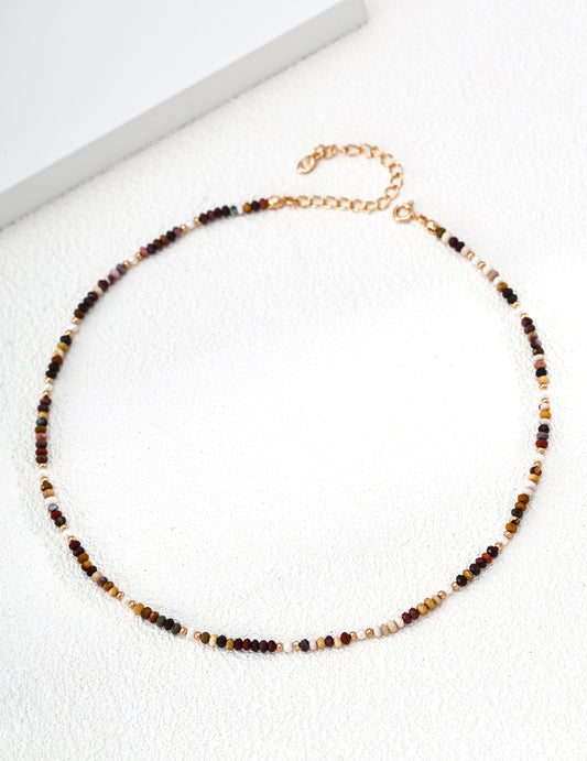 925 Sterling Silver Vintage-Style Egg Stone & Freshwater Pearl Necklace
