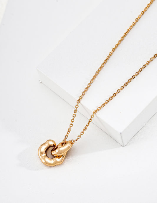 Sterling Silver 925 Interlocking Necklace: Double Rings to Deepen Bonds