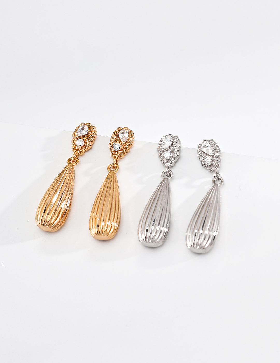 S925 ヴィンテージ ジルコニア ピアス クラシック