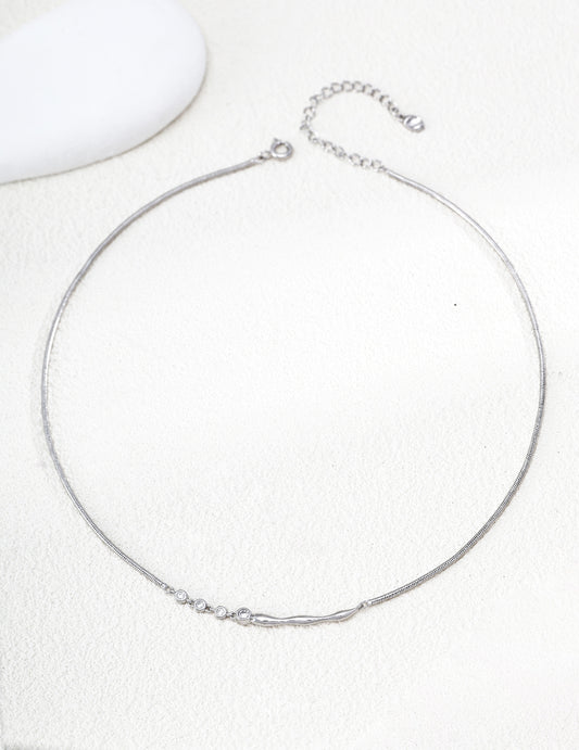 Zirconia Fluid Design Nuance Drop Necklace