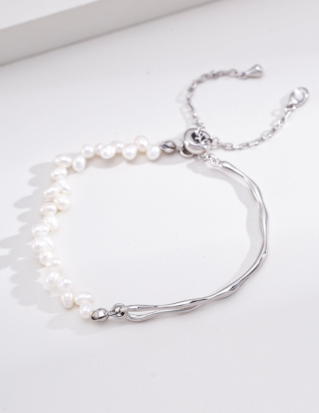 S925 シンプル 淡水パール ブレスレット 上品 華奢