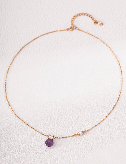 Amethyst x Baroque Freshwater Pearl Nuance Design Necklace