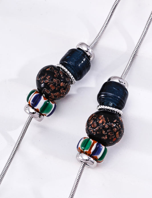 S925 Handmade Nepal Glass Bracelet