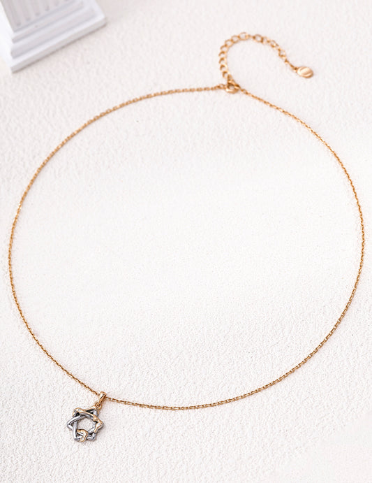 S925 Vintage Cross Star Zirconia Necklace