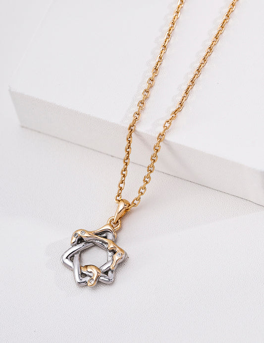 S925 Vintage Cross Star Zirconia Necklace