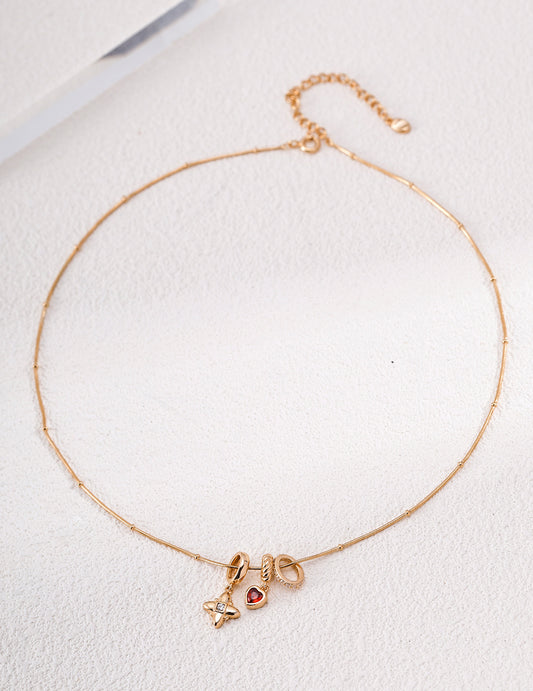 S925 Zirconia Layered Necklace with Nuance Design