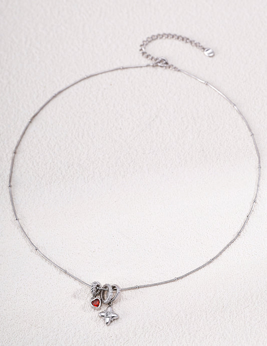S925 Zirconia Layered Necklace with Nuance Design