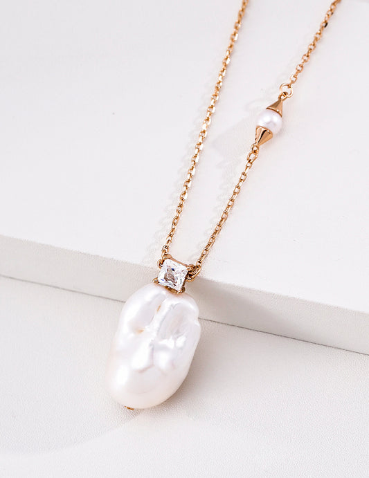 Amethyst x Baroque Freshwater Pearl Nuance Design Necklace