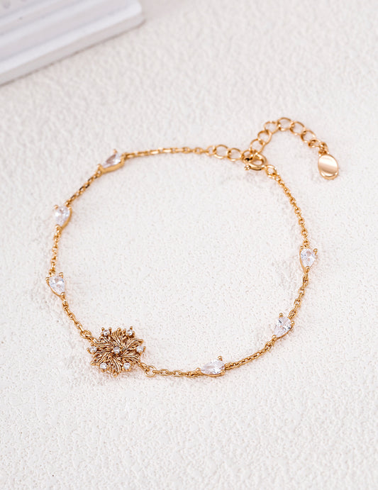 Lily Petal Zirconia Bracelet: Delicate sparkle for your wrist