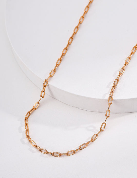S925 Chain Necklace Gold, perfect for layering