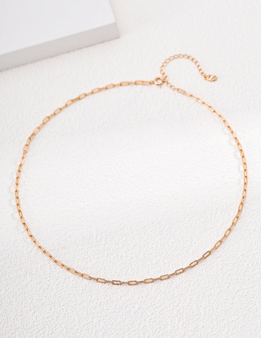 S925 Chain Necklace Gold, perfect for layering