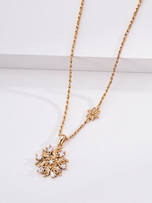 百合の花びら ネックレス 金メッキ 高貴で純潔な輝き