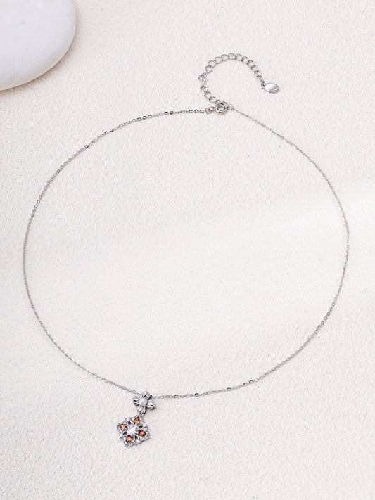 Hosoge Zirconia Necklace Freshwater Pearl Classic Shine