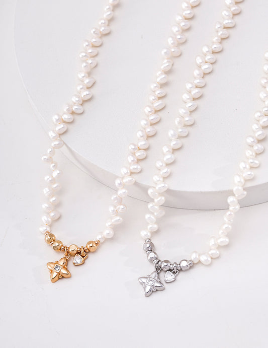 Sterling Silver 925 Elegant Freshwater Pearl Necklace
