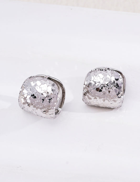 Silver 925 Vintage Design Hoop Earrings