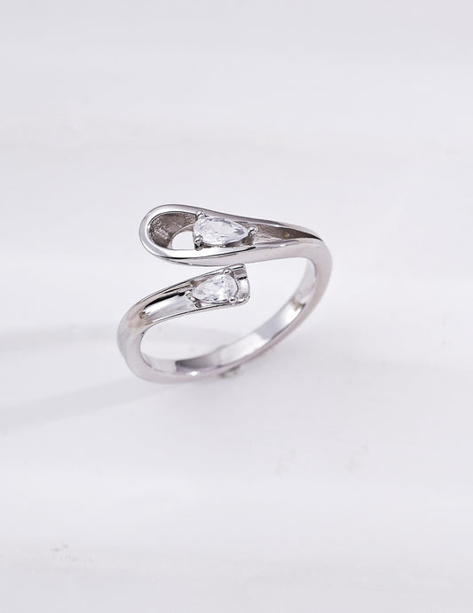 S925 Vintage Gold Three-Dimensional Zirconia Ring