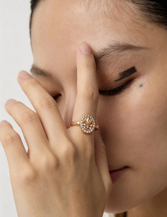 S925 Zirconia Vintage Design Ring J0383