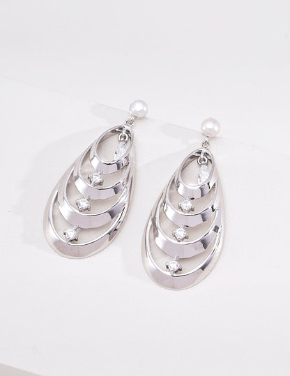 淡水パール×ジルコニア 蝶と繭のピアス S925 E01536