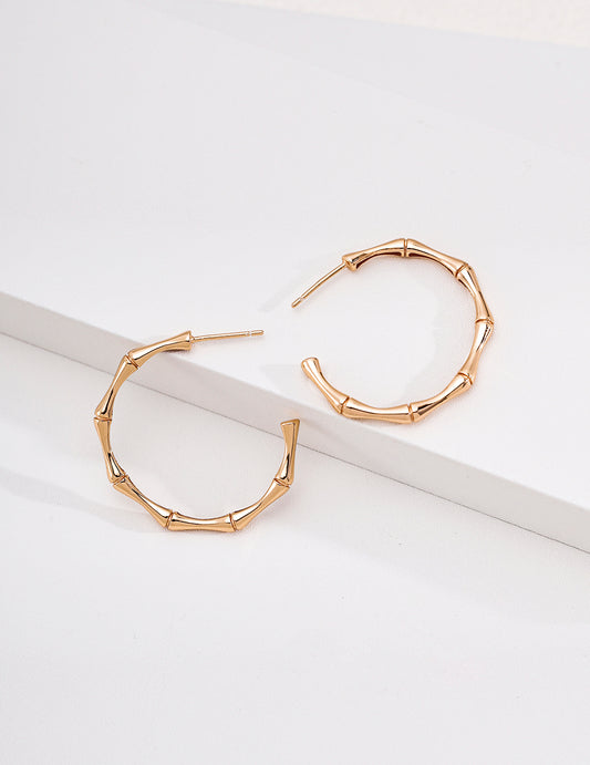 S925 Bamboo Motif Vintage Earrings E0993-4
